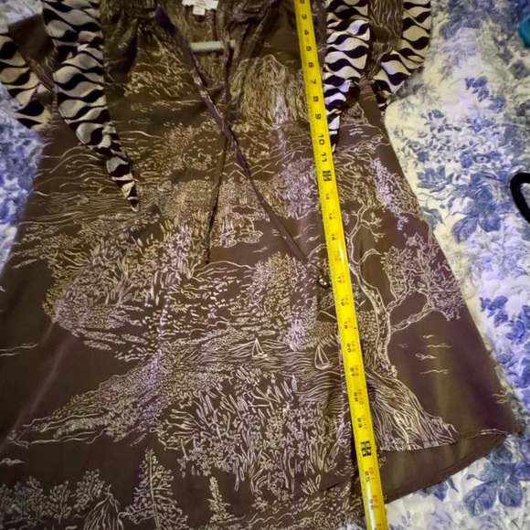 Entro Brown and Black Patterned boutique Blouse - Picture 4 of 6